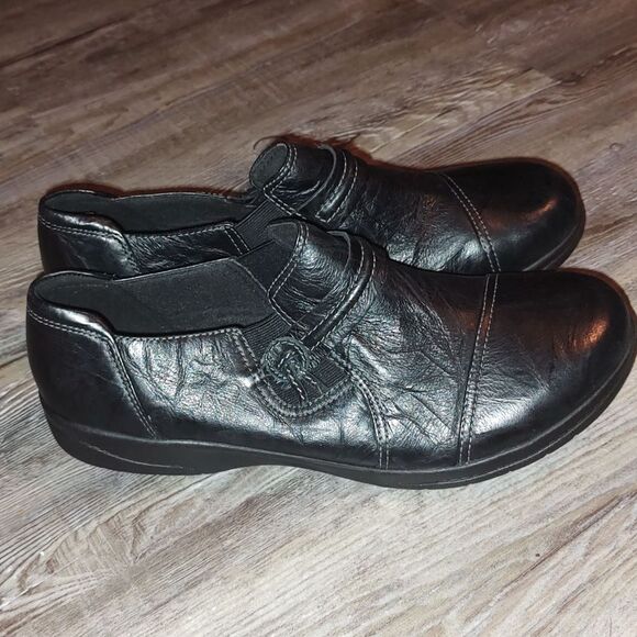 Clarks  Women's Cheyn Madi Leather Ortholite Slip On Loafer Black Size 11 NWOT - Picture 5 of 8